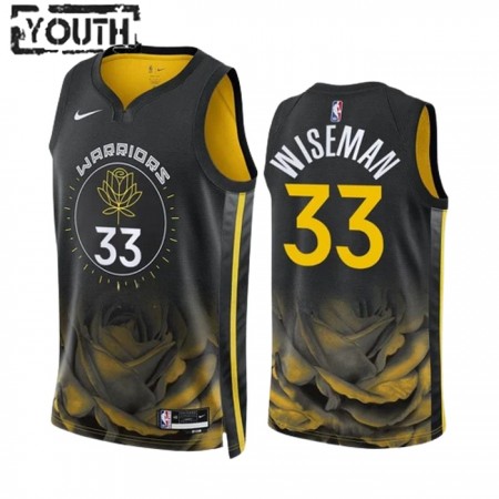 Camiseta Niños Golden State Warriors James Wiseman 33 2022-23 Nike City Edition Negro Swingman